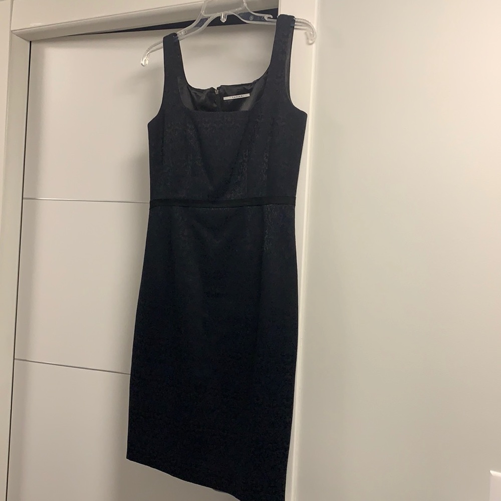Black knee length evening dress